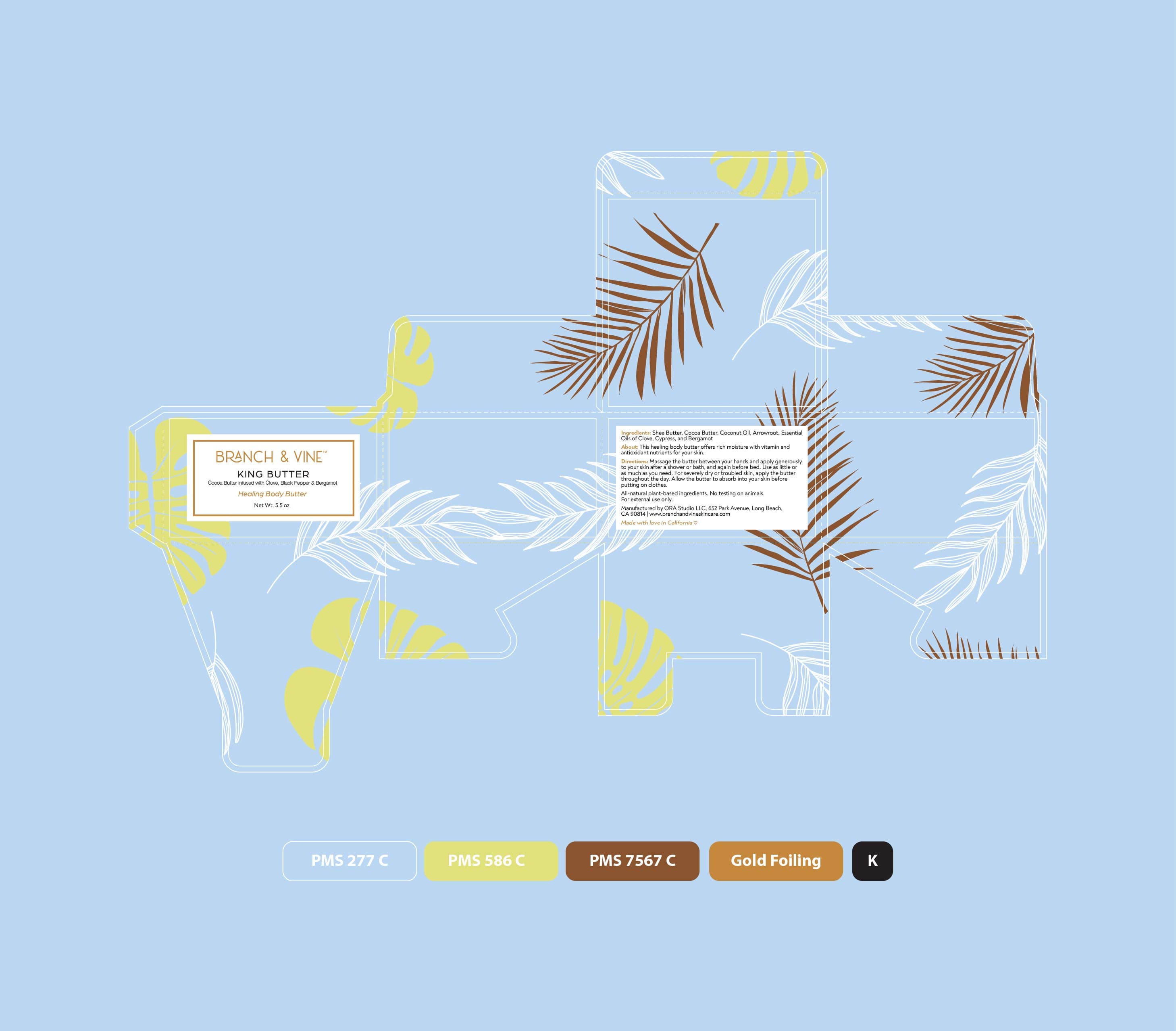 Branch & Vine King Butter 5.5oz dieline