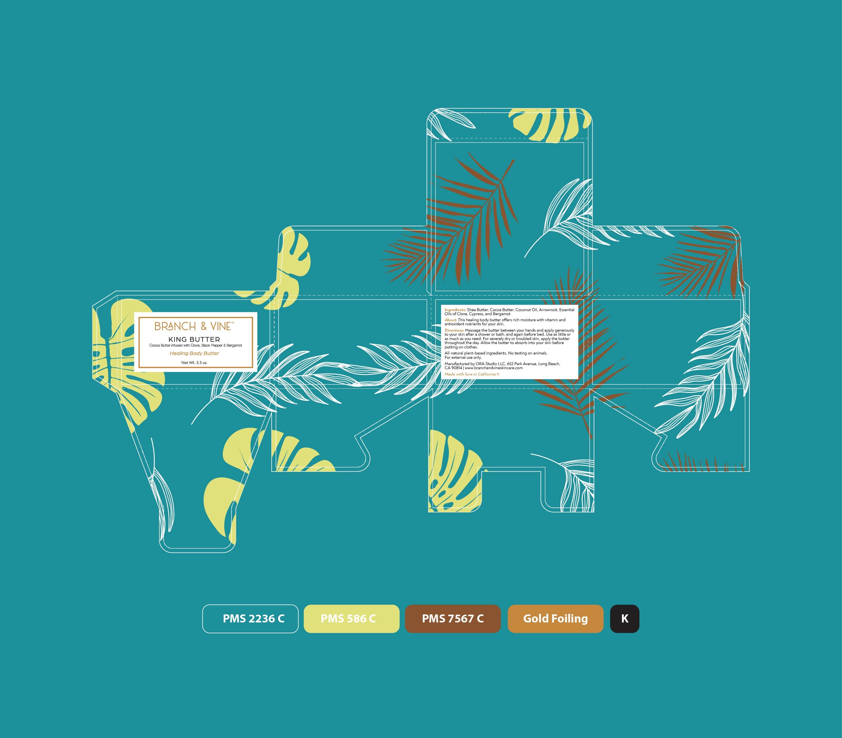Branch & Vine King Butter 8oz dieline